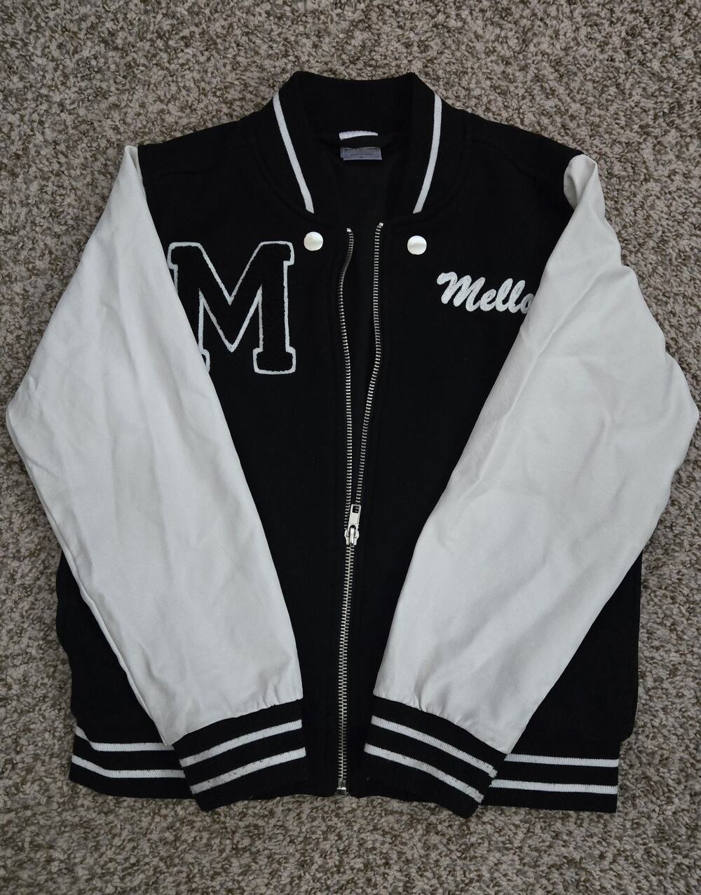 MARSHMELLO DJ Mello Varsity Jacket Black White Full Zip Youth Size M